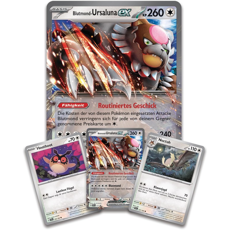 Pokémon-Sammelkartenspiel: Kollektion Blutmond-Ursaluna-ex (1 holografische Promokarte, 2 holografische Karten, 1
