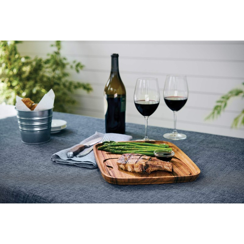 Ironwood Gourmet Fort Worth Steak Plate with Juice Channel, Acacia