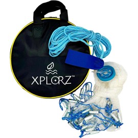 Redes de pesca fundidas: 4 pies/6 pies/8 pies tamaños para pesca de agua salada y agua dulce, mejoradas con pesas de zinc resistentes