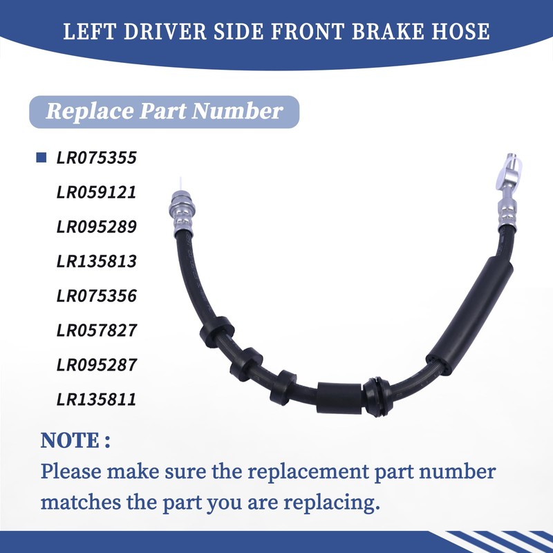 Getfarway Left Driver Side Front Brake Hose LR075355 LR059121 Compatible