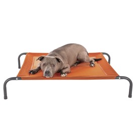 FurHaven Elevated Pet Cots - Cooling & Breathable Nylon Mesh Hammock for Dogs/Easy-to-Assemble / / Durable and Reinforced/Perfect for Rest & Relaxation Outdoors - Terracotta Red, Medium