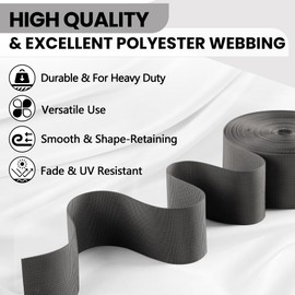 WEBSUKA Polyester Webbing Strap 18+Colors – 1"&1.5"&2" – 10 Yards Heavy Duty Webbing Roll, Flat Webbing Strap for Indoor&Outdoor Gear, Climbing, DIY Crafting, Repairing 1"-10yards