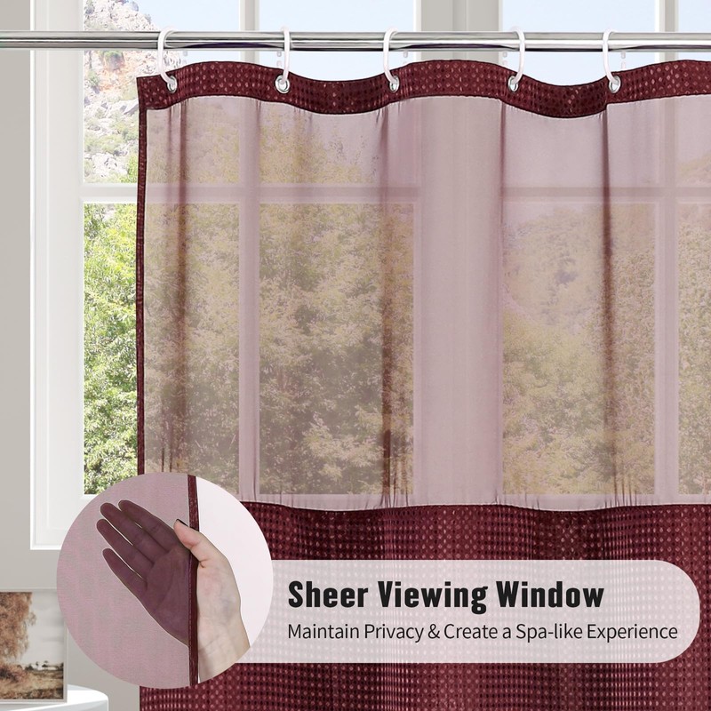 MitoVilla Extra Long 72 x 84 Shower Curtain Set with