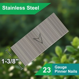 Toicann 23 Gauge Stainless Steel Pinner Nails 9000 pcs Headless Pin Nails for 23 GA Pneumatic or Electric Pinner or Pin nail gun, Ideal for Fine Woodworking or Trim Work (1-3/8 inch (9000 pcs))