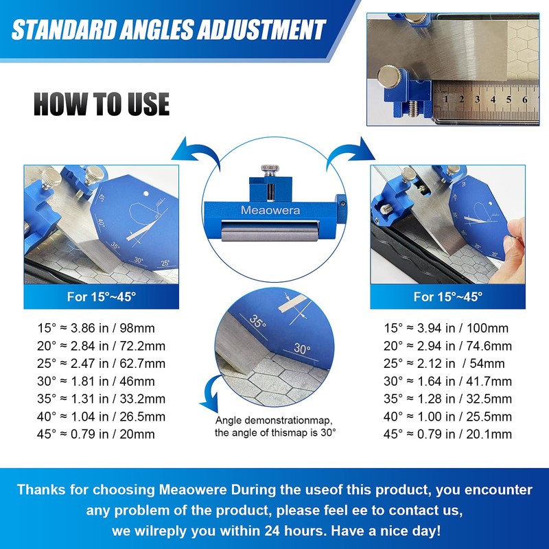 Meaowera Upgraded Honing Guide Tool - Chisel Sharpening Kit with