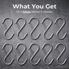 LUCTHY 10 Pcs S Hooks with Safety Buckle, Silver Heavy