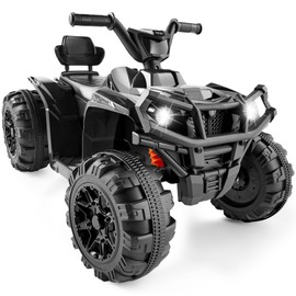 Best Choice Products 12V Kids Ride-On Electric ATV, 4-Wheeler Quad Car Toy w/Bluetooth Audio, 2.4mph Max Speed, Treaded Tires, LED Headlights, Radio - Black