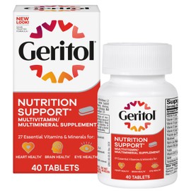 Geritol, Multivitamin Supplement, Contains B-Vitamins, Antioxidants, Vitamins C, E & D and Iron, 26 Essential Vitamins and Minerals, Gluten-Free, Non-GMO, No Artificial Sweeteners, 40 Tablets