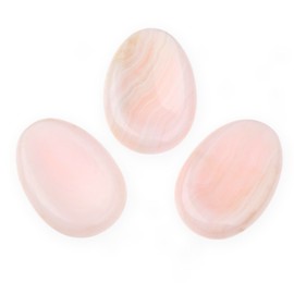 NKlaus Thumb stone calcite pink mangano gemstone 5 x 3.5 cm healing effect worry stone 14871