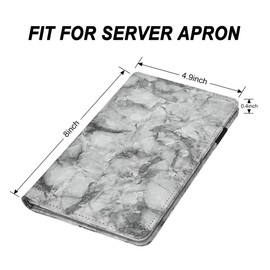 Server Books for Waitress - Marble Texture Leather Waiter Book Server Wallet with Zipper Pocket, Cute Waitress Book&Waitstaff Organizer with Money Pocket Fit Server Apron(Black)