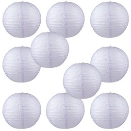 WYZworks - Round Paper Lanterns 10 Pack (Light Lavender, 8") - Hanging Paper Lanterns Lamp for Wedding, Birthday, Party and Home Decorations with 8", 10", 12", 14", 16" Option