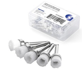 100pz Cepillos Profilaxis Dental Tipo Copa Cerdas Nylon Suave Transparente Latch Contraángulo Autoclavable Vástago Cobre Antioxidante Duradero Adapta