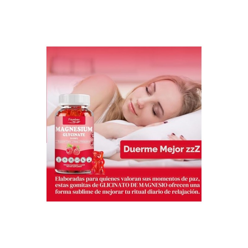 Glicinato de Magnesio Glicinato 500mg Gomitas de Magnesio Relajación Calma