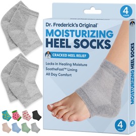 Dr. Frederick's Original Moisturizing Heel Socks for Dry Cracked Heels Treatment - Infused with Olive Oil, Jojoba Oil and Vitamin E - 2 Pairs - Stocking Stuffers for Adults - Original Formula