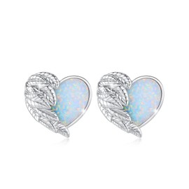 Opal Earrings for Women 925 Sterling Silver Starfish/Heart/Turtle/Butterfly/Rabbit/Mushroom/Earrings Stud Earrings Animal Earrings Beach Starfish Jewellery for Women Girls Children, Silver, Opal