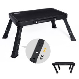 Step Stool, Adjustable Folding Step Stools for Adults and Seniors, Foldable Step Stool,Step Ladder with Anti-Slip Platform and Rubber feet for Kitchen,Bed,Garden,RV,Office Use,350Ibs Capacity