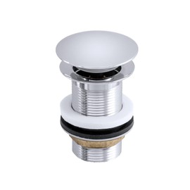 GRANMASTER klick-Klack Abflussstopfen für Waschbecken ohne Überlauf – Hochwertiges Messing, Standardgröße 1 1/4" Gewinde, Kratzfest, Hitzebeständig, Einfache Montage, Chrom