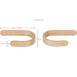 2 x Waveply Wood Curtain Holdbacks Plywood Drapery U Shaped Hook Tiebacks for Wall (Maple)