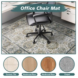 Chair Mat for Hardwood Floors & Carpet,60"x84" Office Chair Rug for Rolling Chair,Desk Rugs for Hard Floors,Anti Slip,Low Pile Carpet Floor Protector