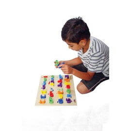 Arabic Alphabet Puzzle Board - 28 pc by Alwan Toys لوحة الاحرف العربية من ألوان للالعاب