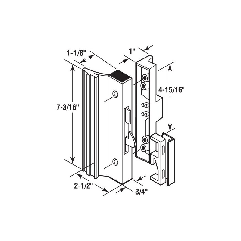 Prime-Line Products C 1118 Anti-Lift Sliding Door Handle Set, White