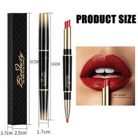HOUSN Lipstick and Lip Liner Set, 2-in-1 Matte Lipstick Lip Liner, Long-Lasting, Non-Stick Cup, Does Not Fade, Waterproof, Lipstick Make-Up, for Women (05#Berry Colour)