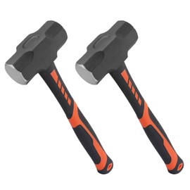 2 Packs 3lb Sledgehammer with 13 Inch long Fiberglass Handle, Drilling/Crack Hammer, No-Slip Cushion Grip, and Forged Steel Construction,(3-Pound Sledge), by GENHAKON