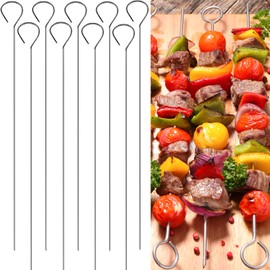 12 X Metal BBQ Skewers Food Meat Kebab Skewers Grill Meat Cooking Barbecue Cooking Sticks Pack for Air Fryer Skewers Air Fryer