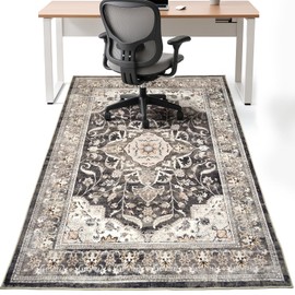 Large Office Chair Mat Desk Chair Mat for Hardwood Floor, Easy Glide for Office Home Gaming for Tile Floor,Large Floor Protector Rug,Anti-Slip, Fauxwool Three-Layer Material (Brown, 48x60)