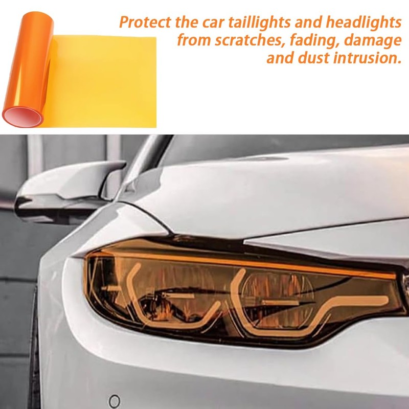 1 Pcs Car HeadLight Tint Film 12 X 48inch,Cuttable&Stretchability Car