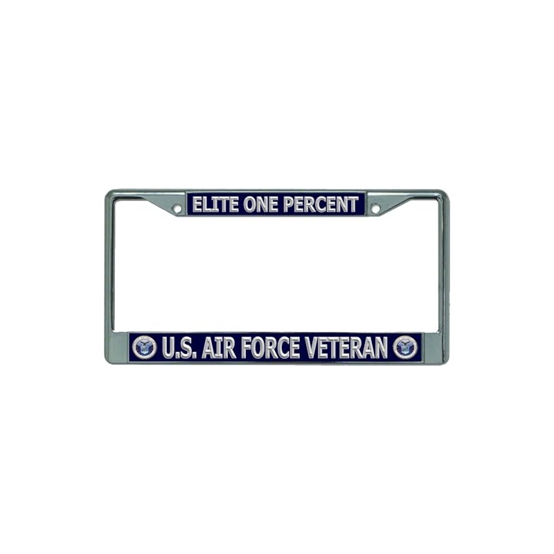 Elite One Percent U.S. Air Force Veteran Chrome License Plate