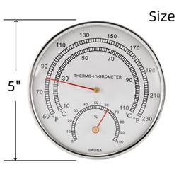 2pcs Sauna Thermometer Hygrometer Indoor Humidity Temperature Measurement Sauna Room 2-in-1 Fahrenheit Gauge for Barrel or Infrared Steam Saunas