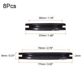 TA-VIGOR 8Pcs Oval Rubber Grommet, 30 x 70mm Double Sided Rubber Hole Plug Closed Grommets Electrical Wire Gasket for Wire Cable Protection