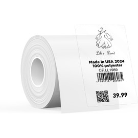 SUPVAN T50M Series Label Maker Tape, Black on Transparent 1.57" × 2.36" (50mm × 80mm) 95 Labels/Roll Genuine Laminated Thermal Label Tape Refill, Waterproof Oilproof Adhesive Auto Detect Labels