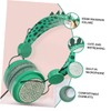 TEHAUX Rhinestone Dinosaur Headset with Mic Comfortable Over Ear Headphones