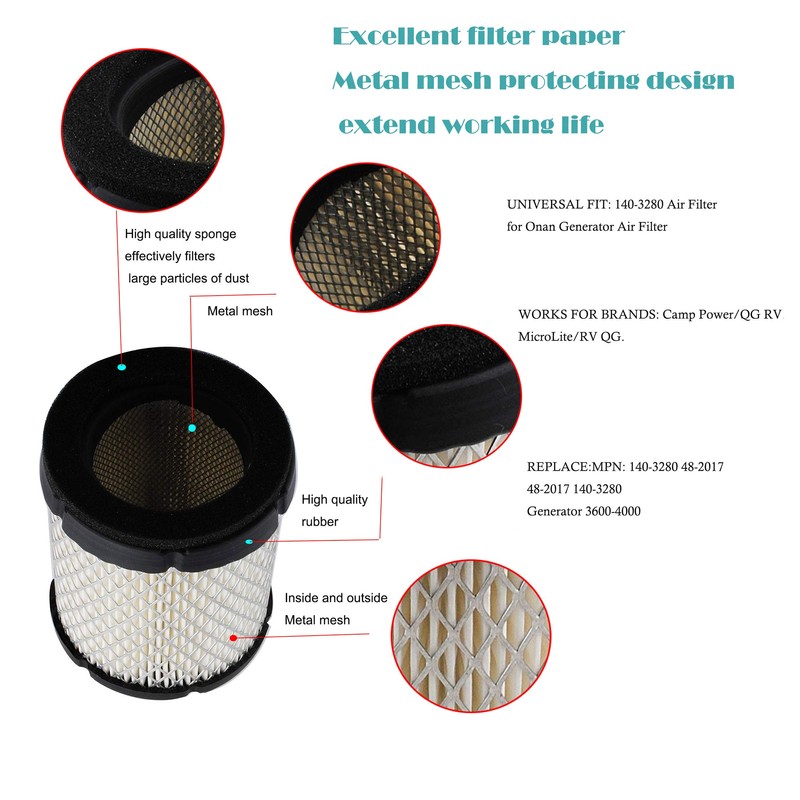 140-3280 Air Filter for Compatible with Onan Micro Quiet Generator