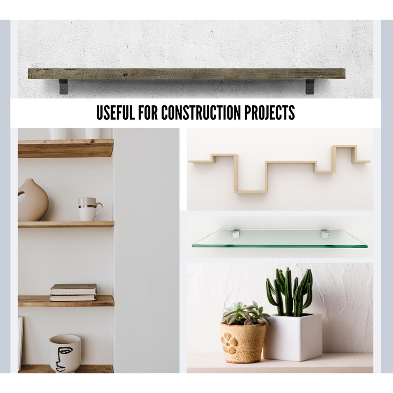 DOJA Barcelona Shelf Bracket, White, 150 x 125 mm, Pack