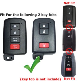 Funda para llave inteligente de TPU suave, color rojo para Toyota Tacoma 4Runner Sequoia 2017 2018 Highlander Avalon Camry Corolla RAV4 Land Cruise Prius V HYQ14FBA