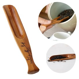 AKOAK 1 Pack Tea Spoon Natural Bamboo Wooden Spoon Can be Used for Coffee Powder, Salt, Cocoa and Seasoning is the ideal Choice for Home, Tea Room Office Tea Set Accessories