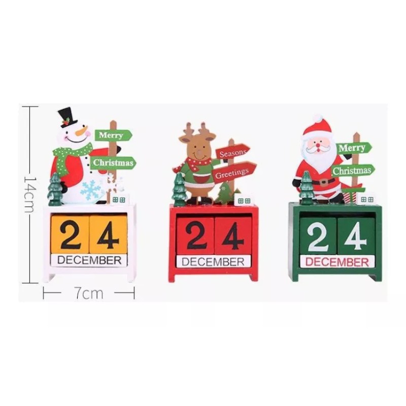 Christmas-Online Calendario Adorno Navideño Madera Escritorio Hogar + Regalo