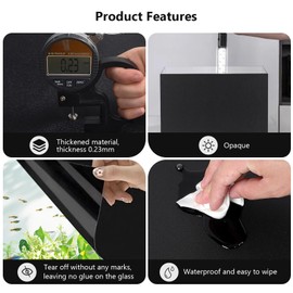 Hygger CO2 Aquarium Background Paper Decor Fish Tank Backdrop Wallpaper Electrostatic Adhesive, No Glue, Easy to Install, Reusable (17.7“H×47.2”L, Black)