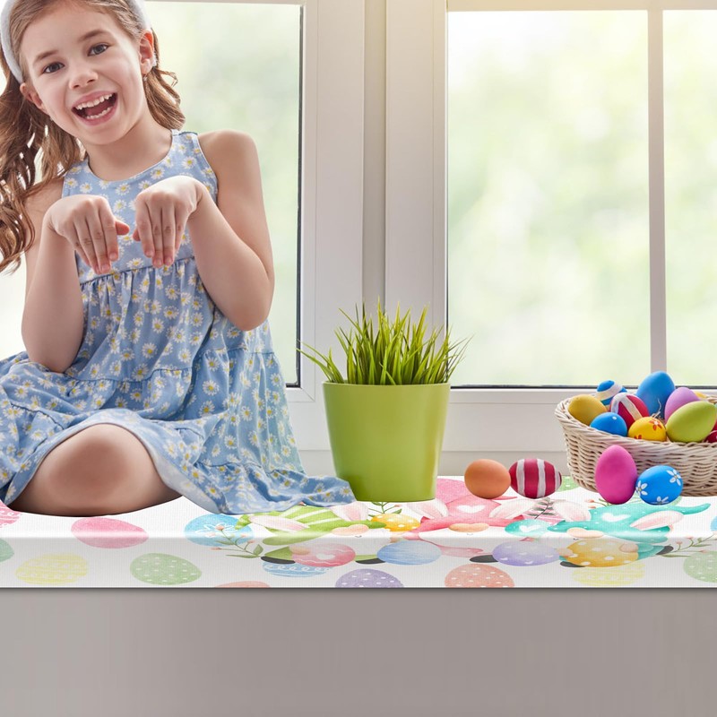ANOTION Easter Table Runner, Table Runner 72 Inches Long, Easter