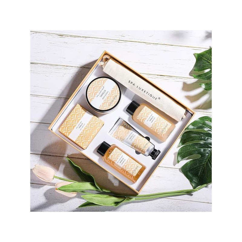 Luxetique 스파 럭세티크 선물 여성용 6pc 바닐라 목욕 세트 바디