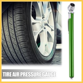 REPAIROCK 2pcs 10-100PSI Dual Head Stainless Steel Truck Pen Tyre Tire Air Pressure Gauge Grip Air Gauge for Bike ATV Car SUV Large Vehicle Tester Green Auto Replacement Parts