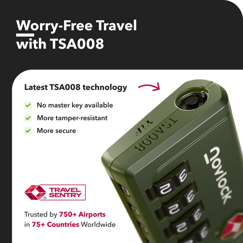 TSA Luggage Locks with Alert Indicator – 4-Digit Travel Padlocks