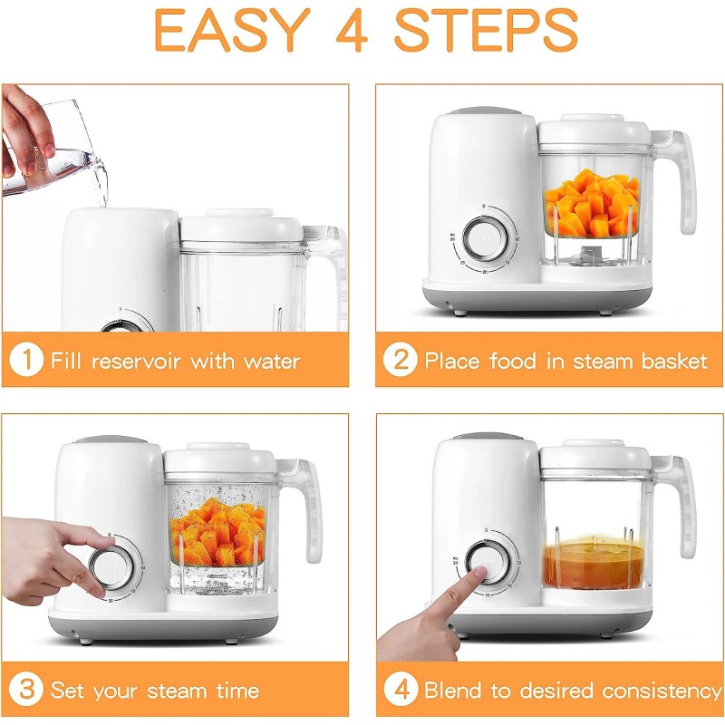 Baby Food Maker, 4 in 1 Baby Food Processor and