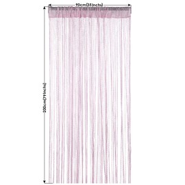Trimming Shop Glitter Curtains Fly Screen Room Divider with Fringe Spaghetti Tassel Curtain for Door Window Door Home Decor Event Decoration 200cm x 90cm Pink