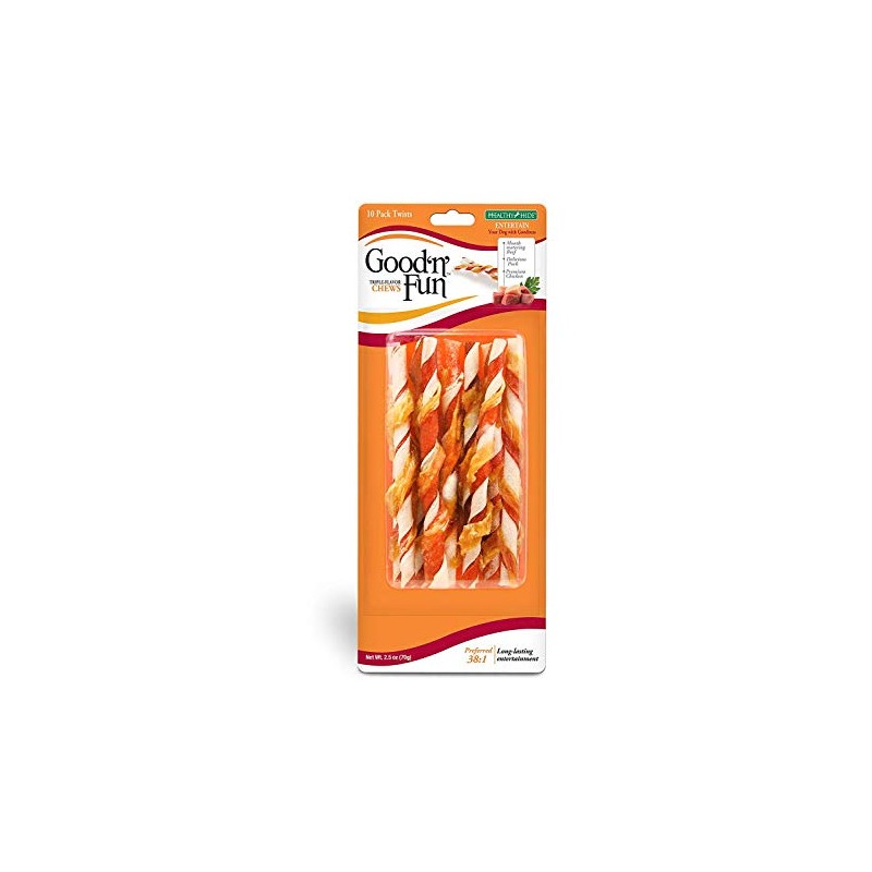 Good'n'Fun Good 'N' Fun Dog Treats, Tripe Flavor Twists, 10