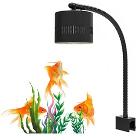 Lominie 80W LED Aquarium Light with Dimmer Remote, Full Spectrum Planted Tank Light for Freshwater Aquarium, Clip-On Fish Tank Lamp with 360° Gooseneck for 10-20 Gallon Refugium Cube