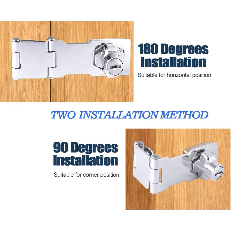 Litensh Hasp Lock Padlock Gate Bolt Door Bolt Lock with